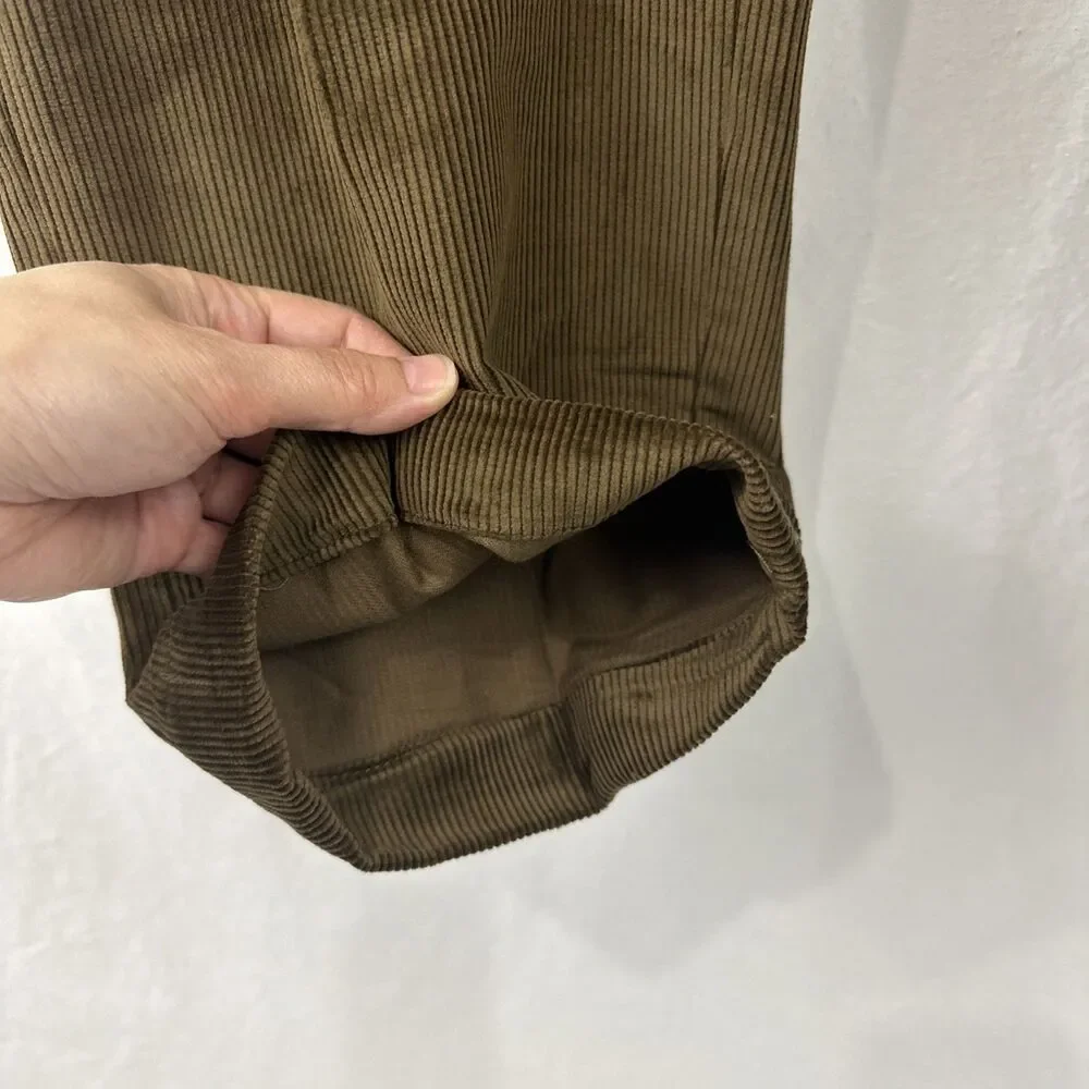 Tasso Elba Brown Corduroy Academia Straight Leg Pants Mens Sz 35x30 Preppy